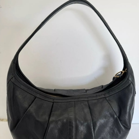 Coach Black Pleated Leather Ergo Hobo Bag - Picture 2 of 8